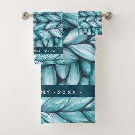 Blauwe Waterverf - Gepersonaliseerd kerstcadeau Bad Handdoek