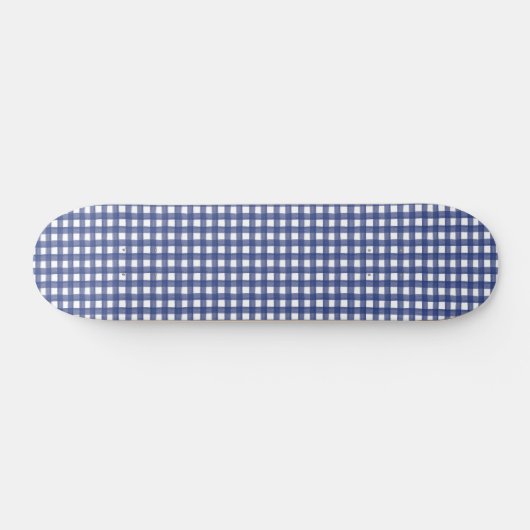 Blauwe Waterverf Gingham Skateboard (Horizontaal)