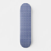 Blauwe Waterverf Gingham Skateboard (Voorkant)
