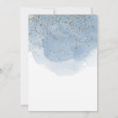 Blauwe Waterverf Glitter Gold Cross Baptisme Boy Kaart (Achterkant)