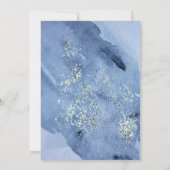 Blauwe Waterverf Glitter Modern Fifty en Fabulous Kaart (Achterkant)