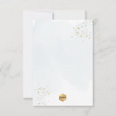 Blauwe Waterverf Gold Baptisme + 1e verjaardag Kaart (Achterkant)