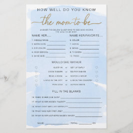 Blauwe Waterverf Gold kent het mam-om-te-worden sp