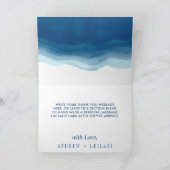 Blauwe Waterverf golf bruiloft | Bedankt Kaarten (Binnen)