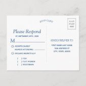 Blauwe Waterverf golf | Maaltijdkeuze RSVP Uitnodiging Briefkaart (Achterkant)