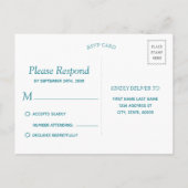 Blauwe Waterverf golf | RSVP Uitnodiging Briefkaart (Achterkant)