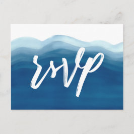 Blauwe Waterverf golf | RSVP Uitnodiging Briefkaart