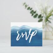 Blauwe Waterverf golf | RSVP Uitnodiging Briefkaart (Staand voorkant)