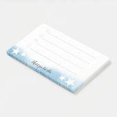 Blauwe Waterverf golfslagzeemeermin om lijst uit t Post-it® Notes (Schuin)