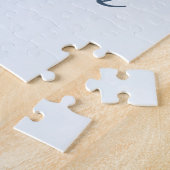 Blauwe Waterverf Gouden Koi Vis Gepersonaliseerd Legpuzzel (Zijkant)