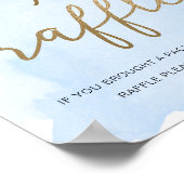 Blauwe Waterverf goudluier Raffle Poster (Hoek)