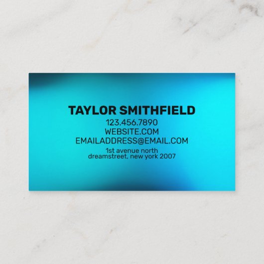BLAUWE WATERVERF GRADIENT PROFESSIONEEL VISITEKAARTJE (Achterkant)