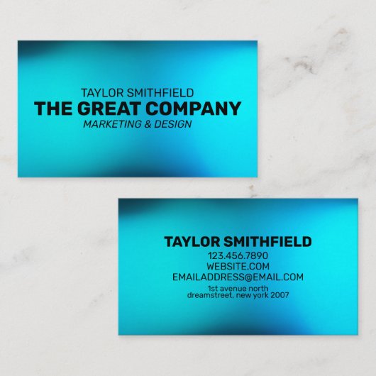 BLAUWE WATERVERF GRADIENT PROFESSIONEEL VISITEKAARTJE (Voorkant / Achterkant)