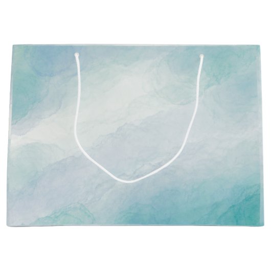 Blauwe waterverf groot cadeauzakje (Voorkant)