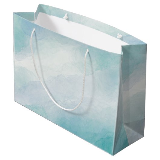 Blauwe waterverf groot cadeauzakje (Achterkant Gekanteld)