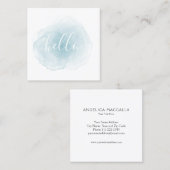 Blauwe Waterverf Hallo Visitekaartje (Voorkant / Achterkant)