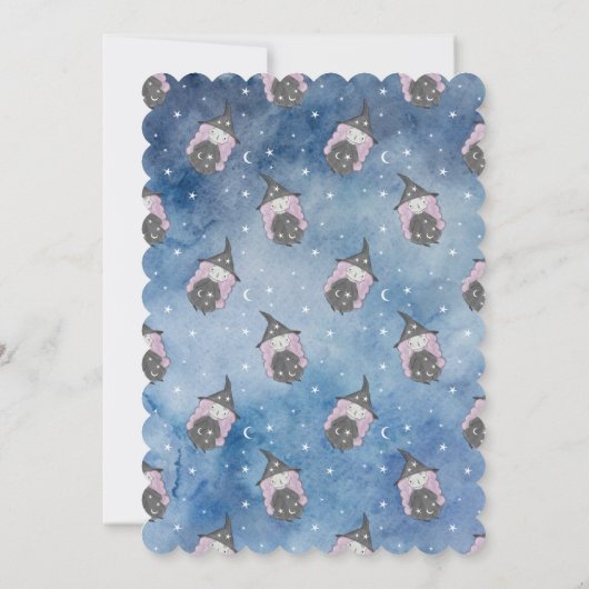 Blauwe Waterverf Halloween Birthday Party Kaart (Achterkant)