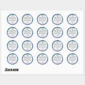 Blauwe Waterverf Handgemaakte Zeep Moderne Typogra Ronde Sticker (Vel)
