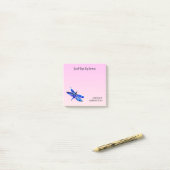 Blauwe Waterverf handgetekende libel Inspirerend Post-it® Notes (Op bureau)