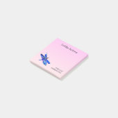Blauwe Waterverf handgetekende libel Inspirerend Post-it® Notes (Schuin)