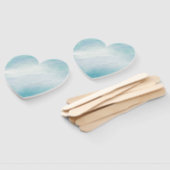 Blauwe waterverf handwaaier (Niet-gemonteerd)