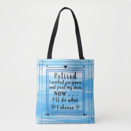  blauwe Waterverf Happy Retirement Tote Bag