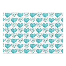 Blauwe Waterverf hart en bladeren