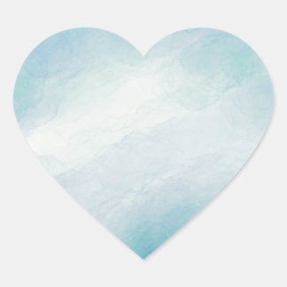 Blauwe waterverf hart sticker