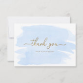 Blauwe Waterverf Hartelijk dank Kaart (Achterkant)