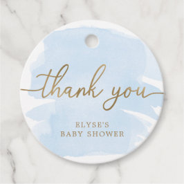 Blauwe Waterverf Hartelijk dank voor de voordeur-t Bedankjes Labels