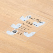 Blauwe waterverf harten QR Sweet zestien verjaarda Acryl Uitnodigingen (Laagn)