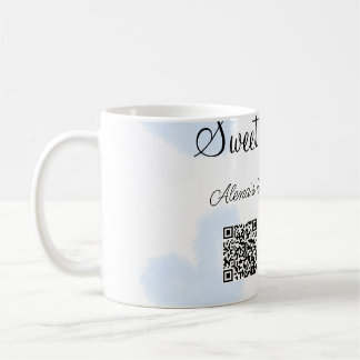 Blauwe waterverf harten QR Sweet zestien verjaarda Koffiemok