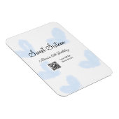 Blauwe waterverf harten QR Sweet zestien verjaarda Magneet (Rechterzijde)