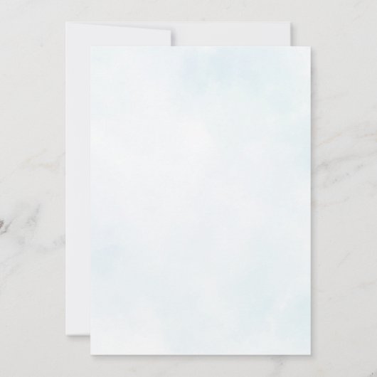 Blauwe Waterverf Hete Lucht Ballon Jongen 1e Verja Kaart (Achterkant)