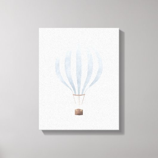 blauwe Waterverf heteluchtballon Canvas Afdruk (Voorkant)