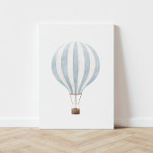 blauwe Waterverf heteluchtballon Canvas Afdruk