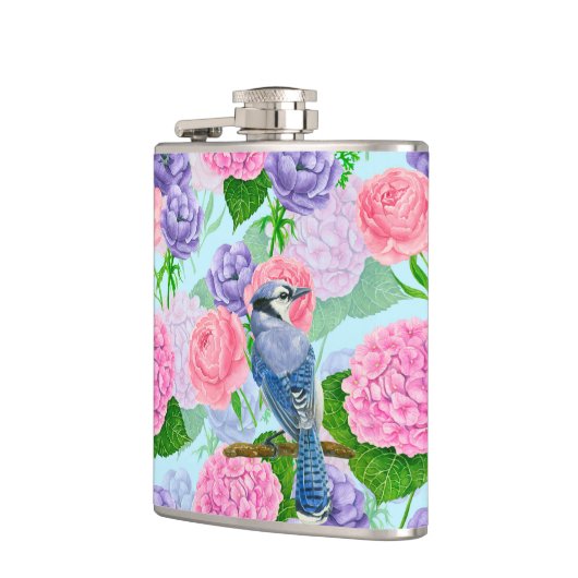 Blauwe waterverf heupfles (Links)