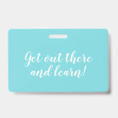 Blauwe Waterverf Homeschool Educator ID Badge (Back)