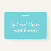 Blauwe Waterverf Homeschool Student ID Badge (Achterkant)