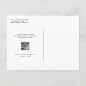 Blauwe Waterverf Hortensia en Roos QR Code Wedding Uitnodiging Briefkaart (Achterkant)