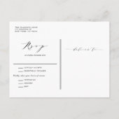 Blauwe Waterverf Hortensia en Roos Winter Wedding Uitnodiging Briefkaart (Achterkant)