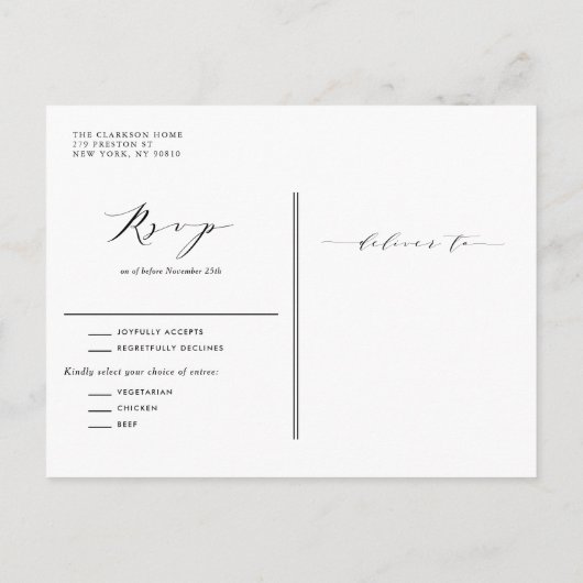 Blauwe Waterverf Hortensia en Roos Winter Wedding Uitnodiging Briefkaart (Achterkant)