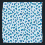 Blauwe waterverf houdt van hartritme bandana<br><div class="desc">Waterverf hartontwerp op bleke blauwe achtergrond. Andere beschikbare kleuren. Neem contact met mij op voor aanpassingen en speciale verzoeken. c) Zoe Chapman Design</div>