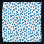 Blauwe waterverf houdt van hartritme bandana<br><div class="desc">Blue Heart Bandana</div>