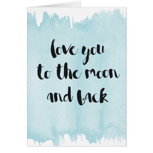 Blauwe Waterverf houdt van je naar de maan (Voorkant)
