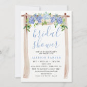 Blauwe Waterverf Hydrangea Arch Floral Bridal Kaart (Voorkant)