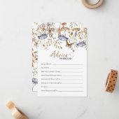 Blauwe Waterverf Hydrangea Baby shower Advies Kaar Notitiekaartje (Voorkant / Achterkant in situ)