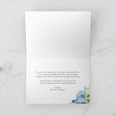 Blauwe Waterverf Hydrangea Bloemen Huwelijk Bedankkaart (Binnen)