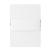 Blauwe Waterverf Hydrangea Bruiloft Belly Band Uitnodigingen Wikkel (Achterkant Voorbeeld)