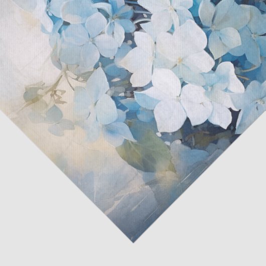 Blauwe Waterverf Hydrangea Decoupage Tissuepapier (Detail)